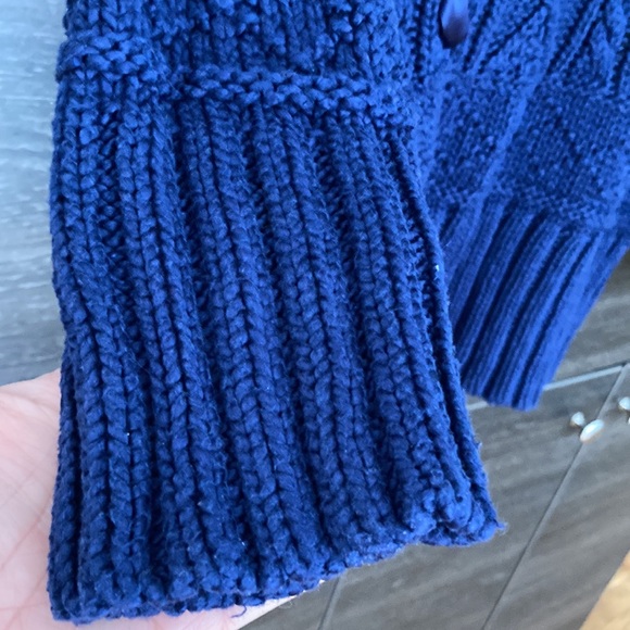 Ralph Lauren Denim & Supply Navy Cowl Neck Ribbon Embellished Sweater Med - Picture 4 of 7